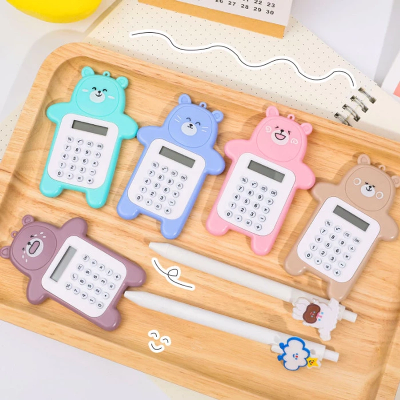 Product image KAHASIL - Kalkulator Calculator Mini Portable Motif Beruang 8 Digit Tombol Karet KMJ102 all variant COKELAT